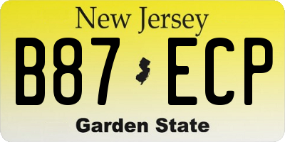 NJ license plate B87ECP