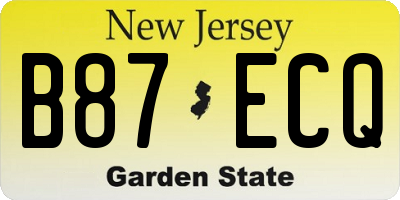 NJ license plate B87ECQ