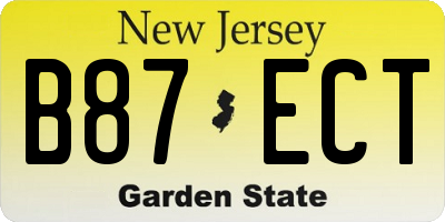 NJ license plate B87ECT