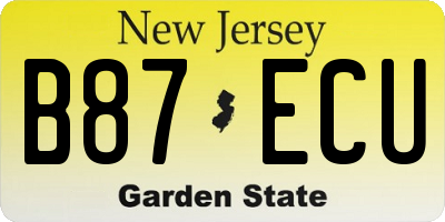 NJ license plate B87ECU