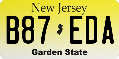 NJ license plate B87EDA