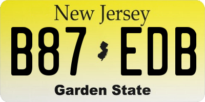 NJ license plate B87EDB