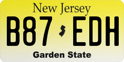NJ license plate B87EDH