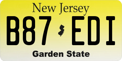 NJ license plate B87EDI