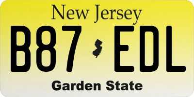 NJ license plate B87EDL
