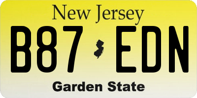 NJ license plate B87EDN
