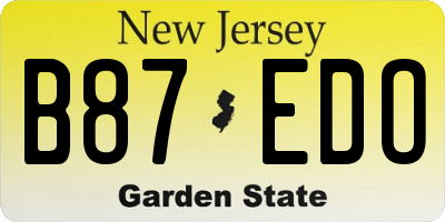 NJ license plate B87EDO