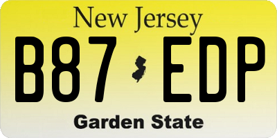 NJ license plate B87EDP