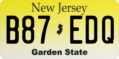 NJ license plate B87EDQ