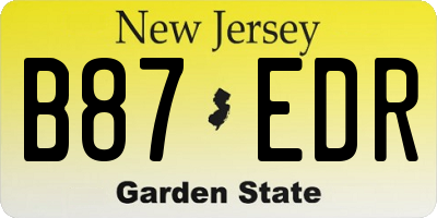 NJ license plate B87EDR