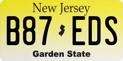 NJ license plate B87EDS