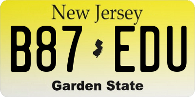 NJ license plate B87EDU