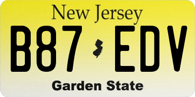 NJ license plate B87EDV
