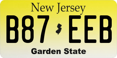 NJ license plate B87EEB