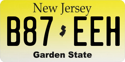 NJ license plate B87EEH