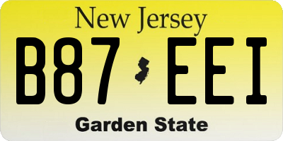NJ license plate B87EEI