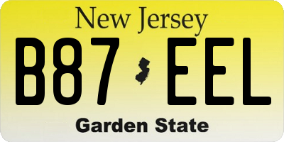 NJ license plate B87EEL