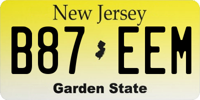 NJ license plate B87EEM