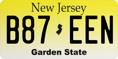 NJ license plate B87EEN