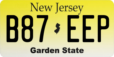 NJ license plate B87EEP
