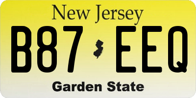 NJ license plate B87EEQ
