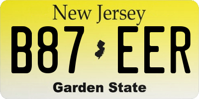 NJ license plate B87EER