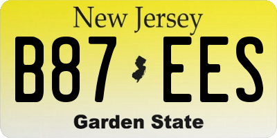 NJ license plate B87EES