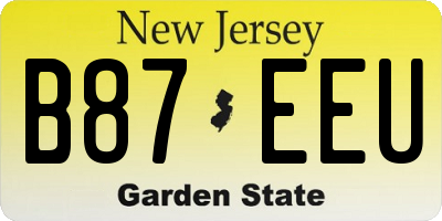 NJ license plate B87EEU