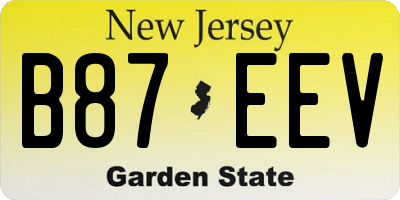 NJ license plate B87EEV