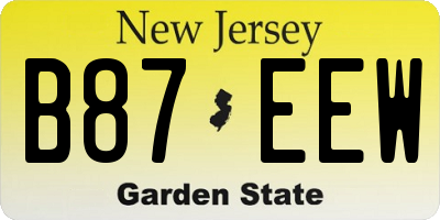 NJ license plate B87EEW