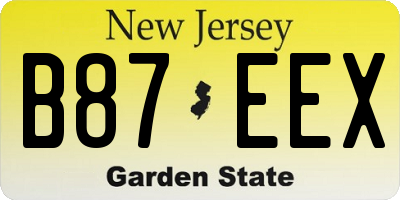 NJ license plate B87EEX