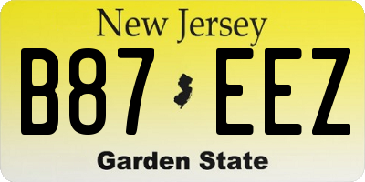 NJ license plate B87EEZ