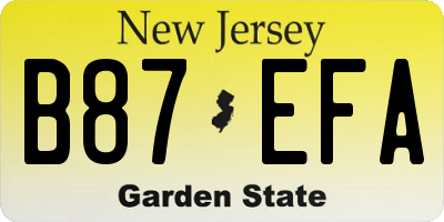 NJ license plate B87EFA
