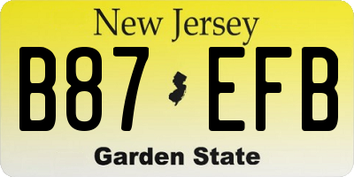 NJ license plate B87EFB