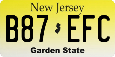 NJ license plate B87EFC