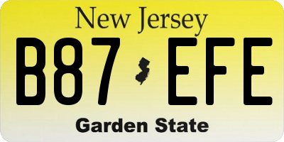 NJ license plate B87EFE