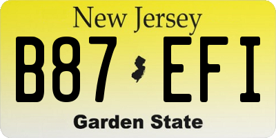 NJ license plate B87EFI