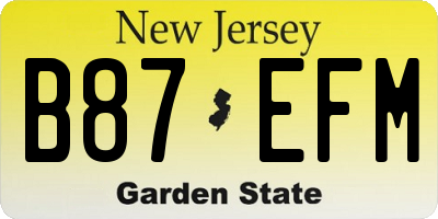 NJ license plate B87EFM