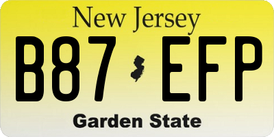 NJ license plate B87EFP