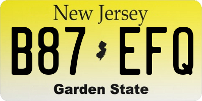 NJ license plate B87EFQ