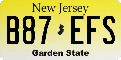 NJ license plate B87EFS