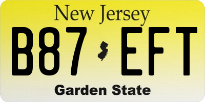 NJ license plate B87EFT