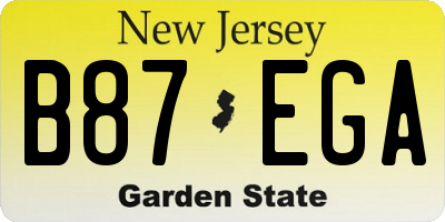 NJ license plate B87EGA