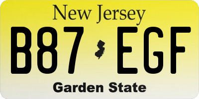 NJ license plate B87EGF