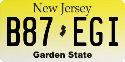 NJ license plate B87EGI