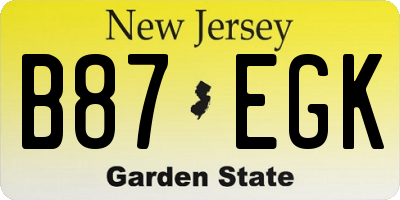 NJ license plate B87EGK