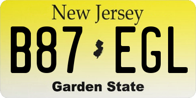 NJ license plate B87EGL