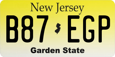NJ license plate B87EGP