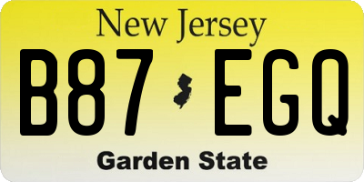 NJ license plate B87EGQ