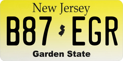NJ license plate B87EGR